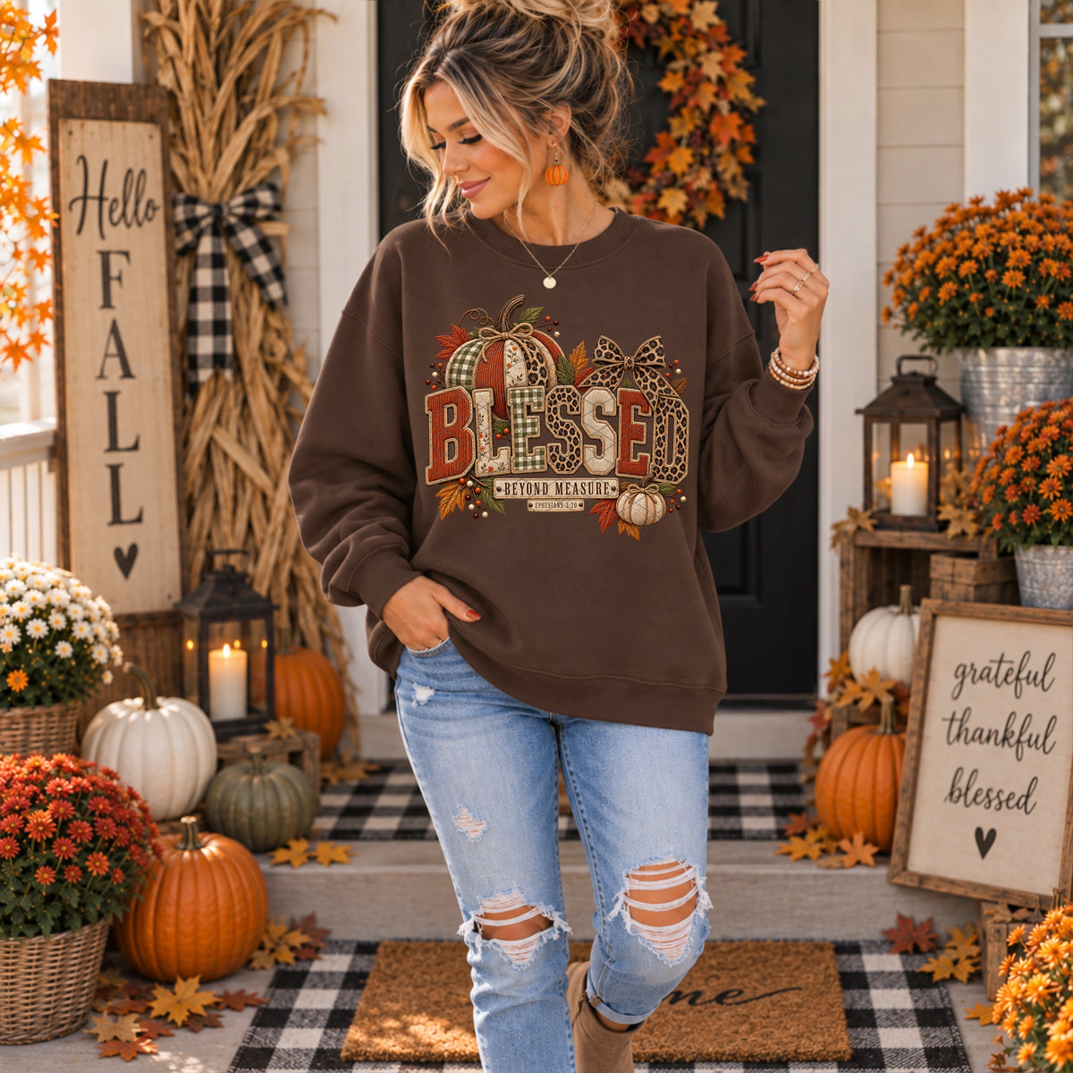 Ephesians 3:20 Blessed Pumpkin DTF Transfer