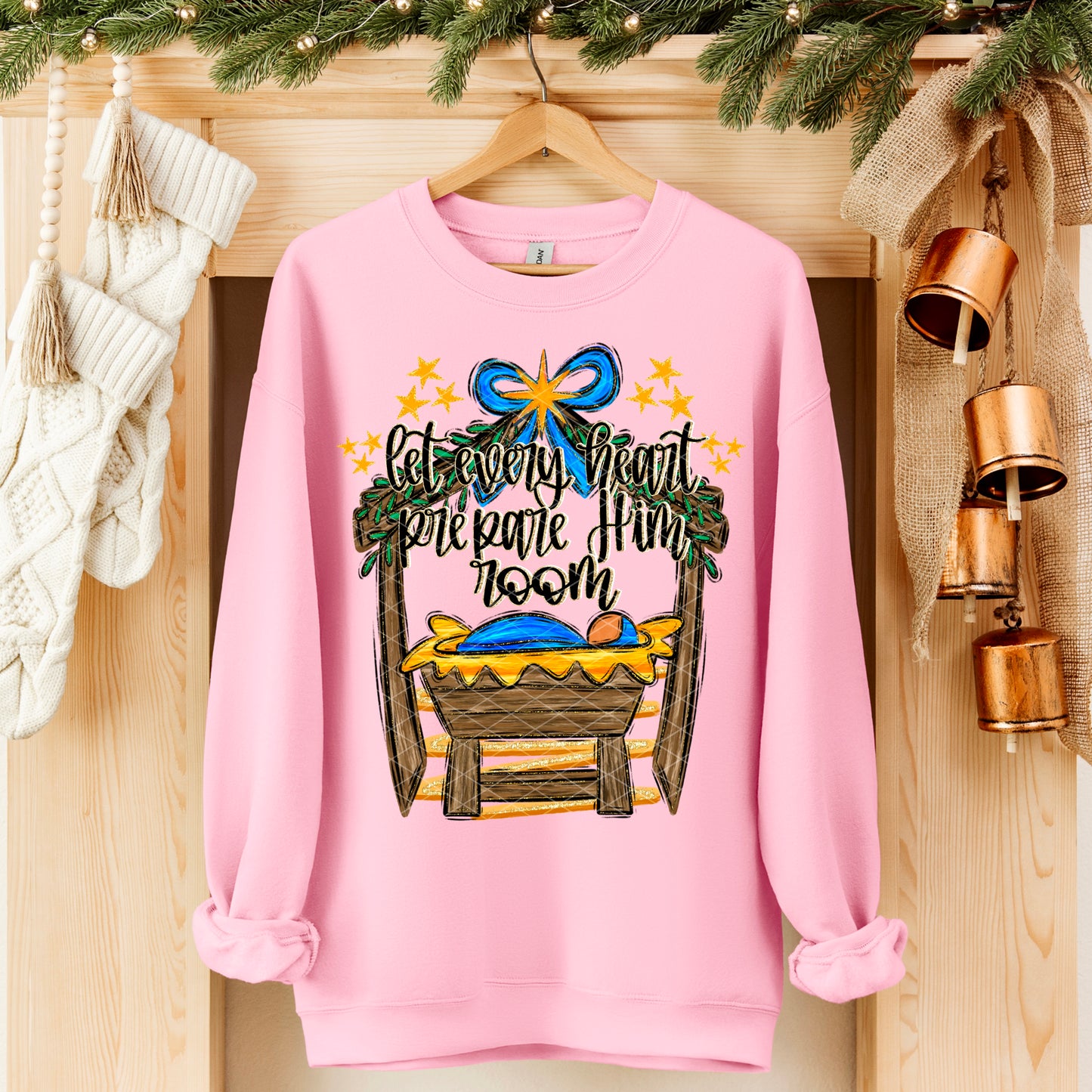 Let Every Heart Prepare Him Room Manger DTF Transfer