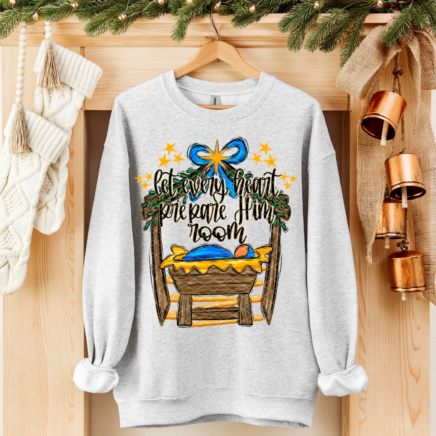 Let Every Heart Prepare Him Room Manger DTF Transfer