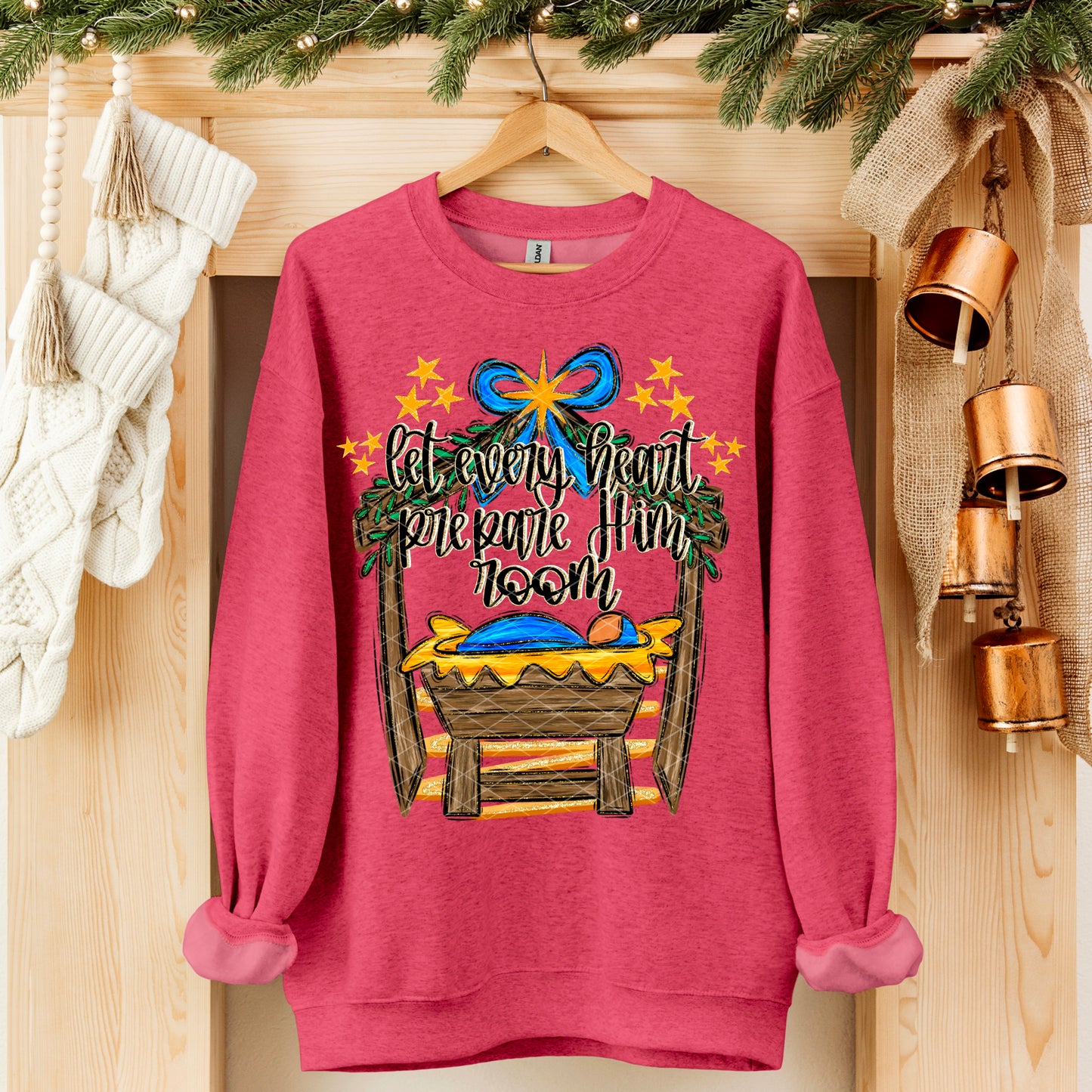 Let Every Heart Prepare Him Room Manger DTF Transfer