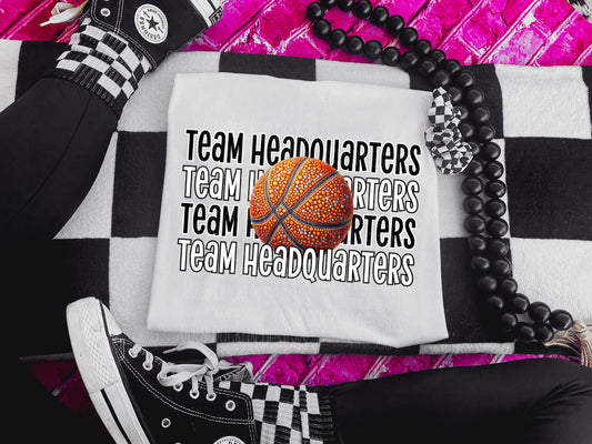 Team Headquarters Basketball Rhinestones DTF Transfer