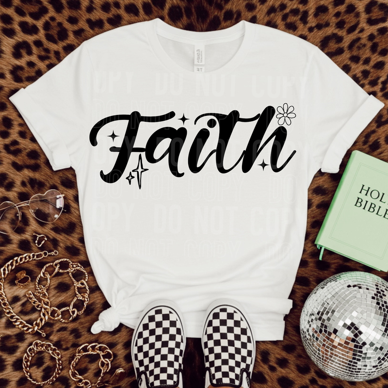 Faith Black Font DTF Transfer