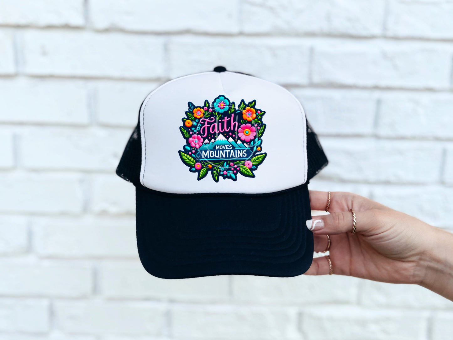 Faith Moves Mountains Hat Patch DTF Transfer