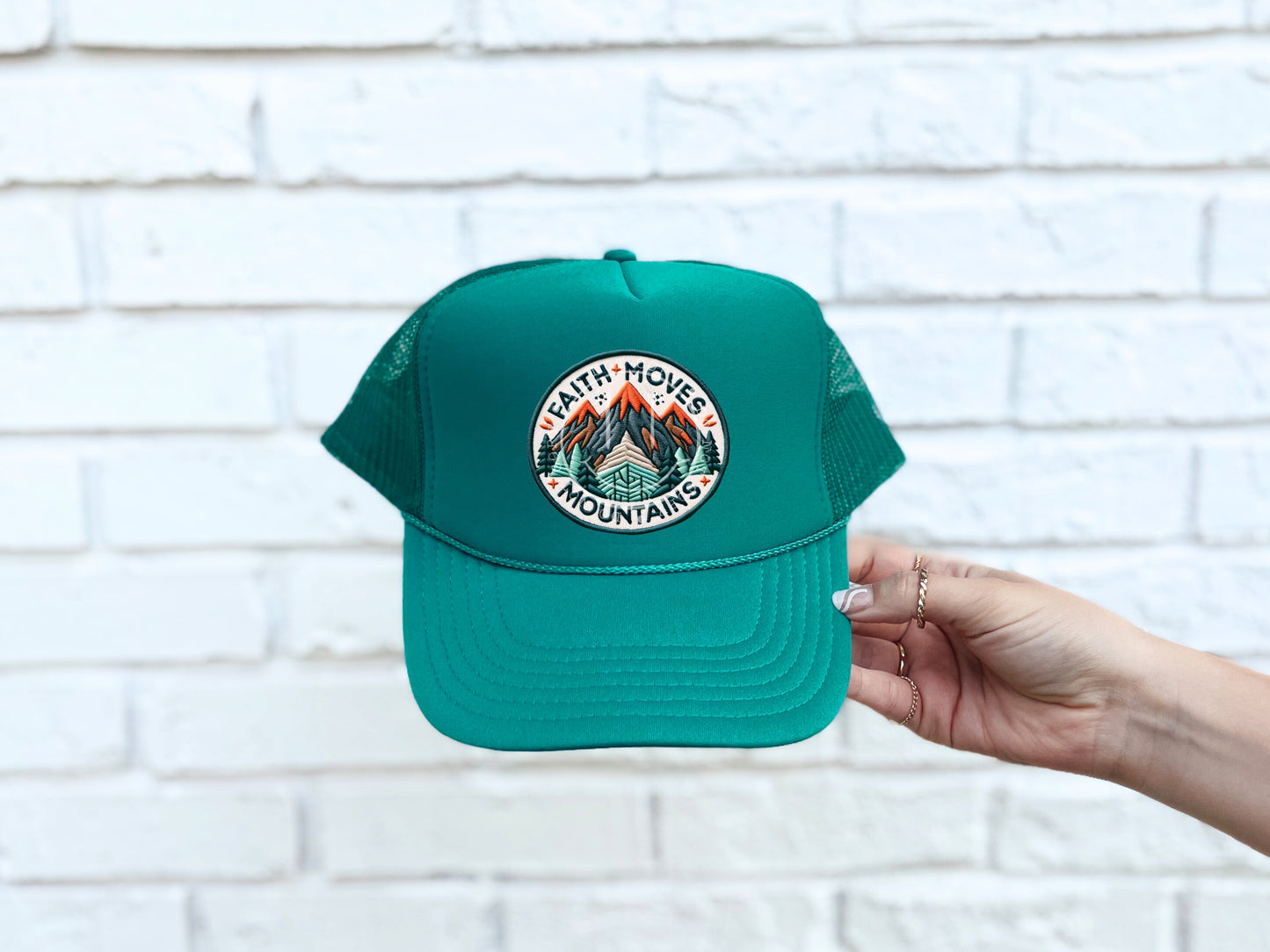 Faith Moves Mountains Scenic Hat Patch DTF Transfer