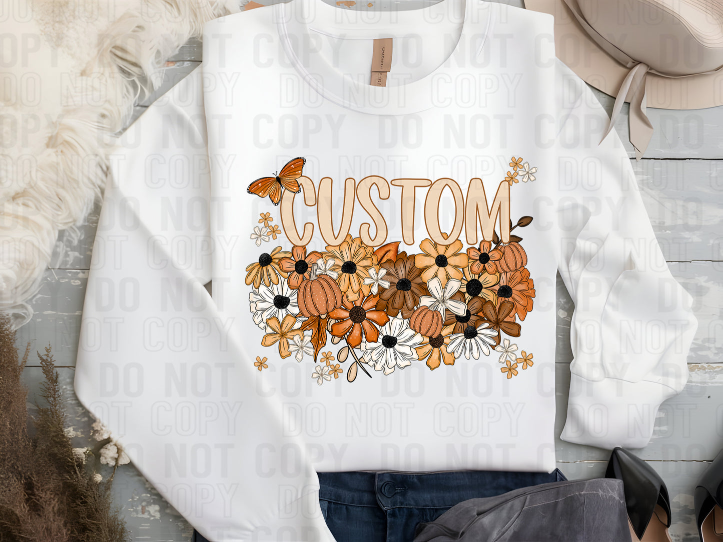 Fall Floral Name Personalized DTF Transfer