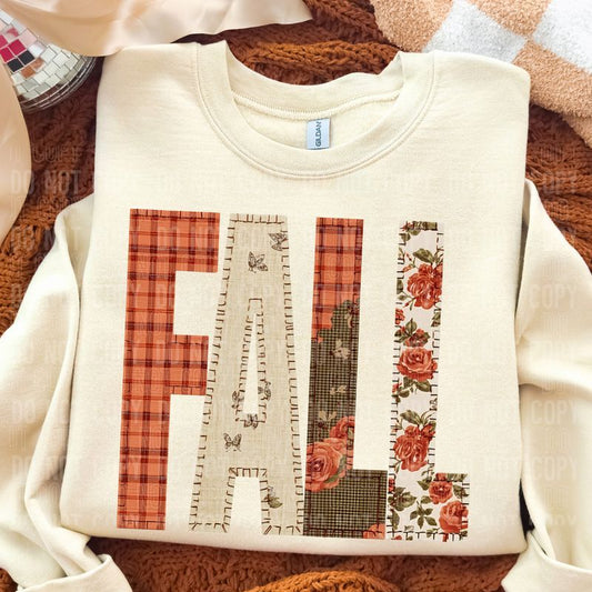 Fall Oversized Stitched Faux DTF Transfer