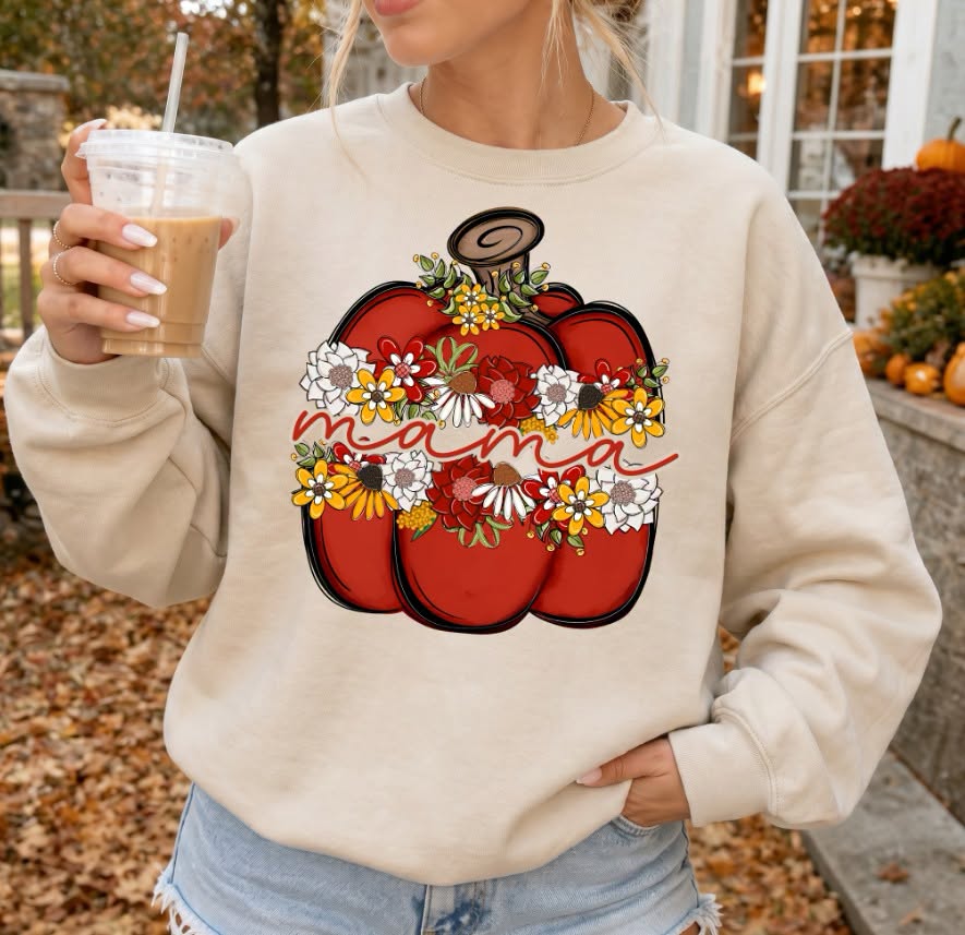 Fall Spilt Mama Pumpkin DTF Transfer