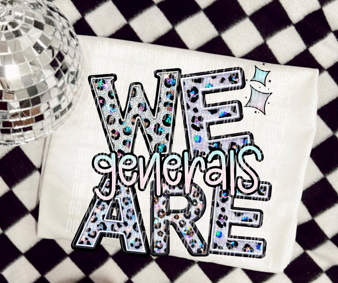We Are Generals Glittery Leopard Mascot DTF Transfer