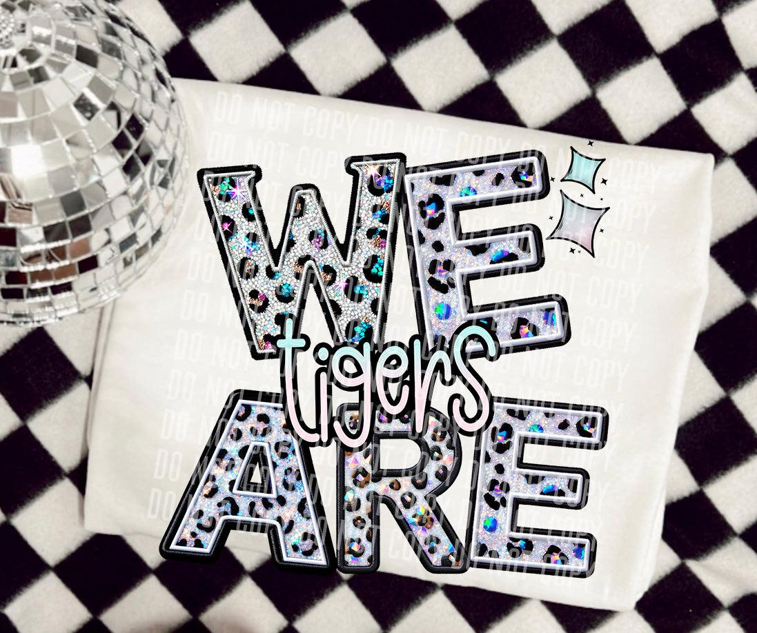 We Are Tigers Glittery Leopard Mascot DTF Transfer