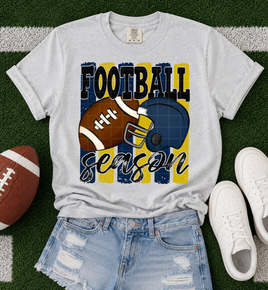 Football Season Navy Gold DTF Transfer