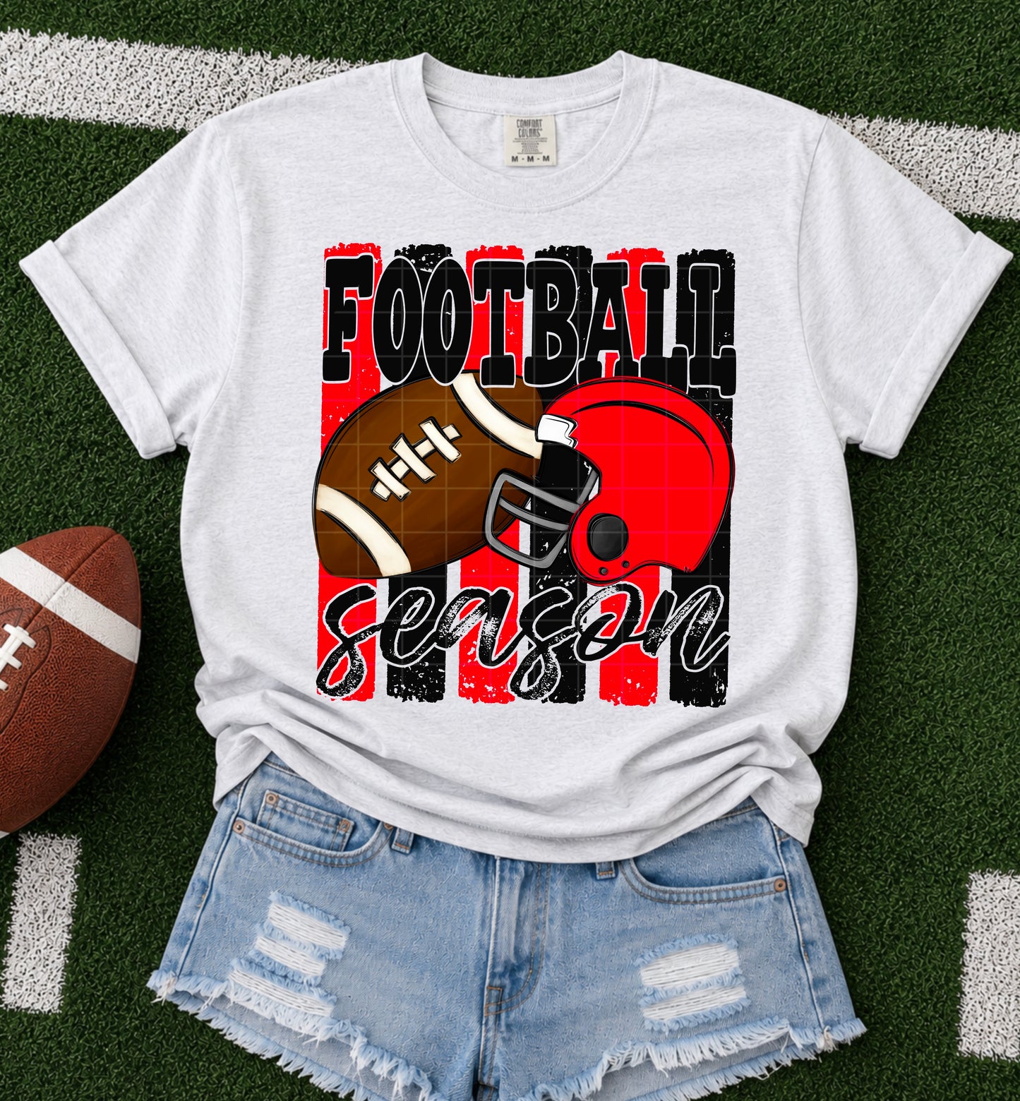 Football Season Black Red DTF Transfer