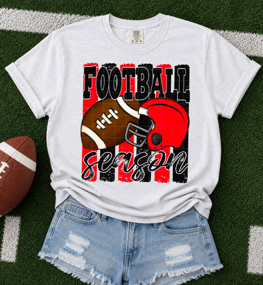 Football Season Black Red DTF Transfer
