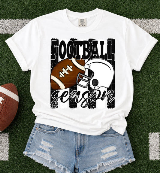 Football Season Black White DTF Transfer