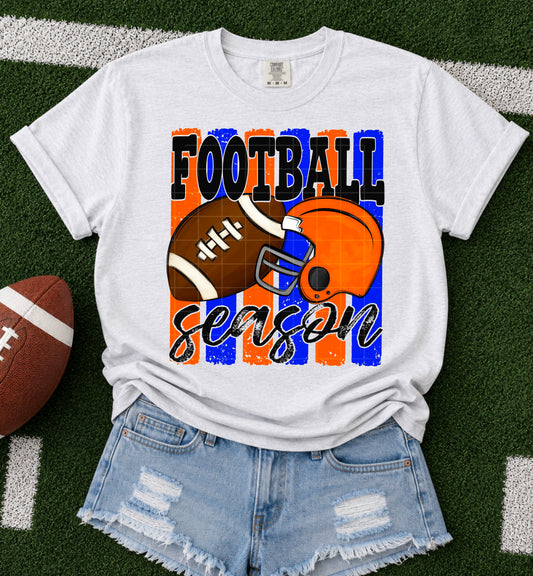 Football Season Blue Orange DTF Transfer