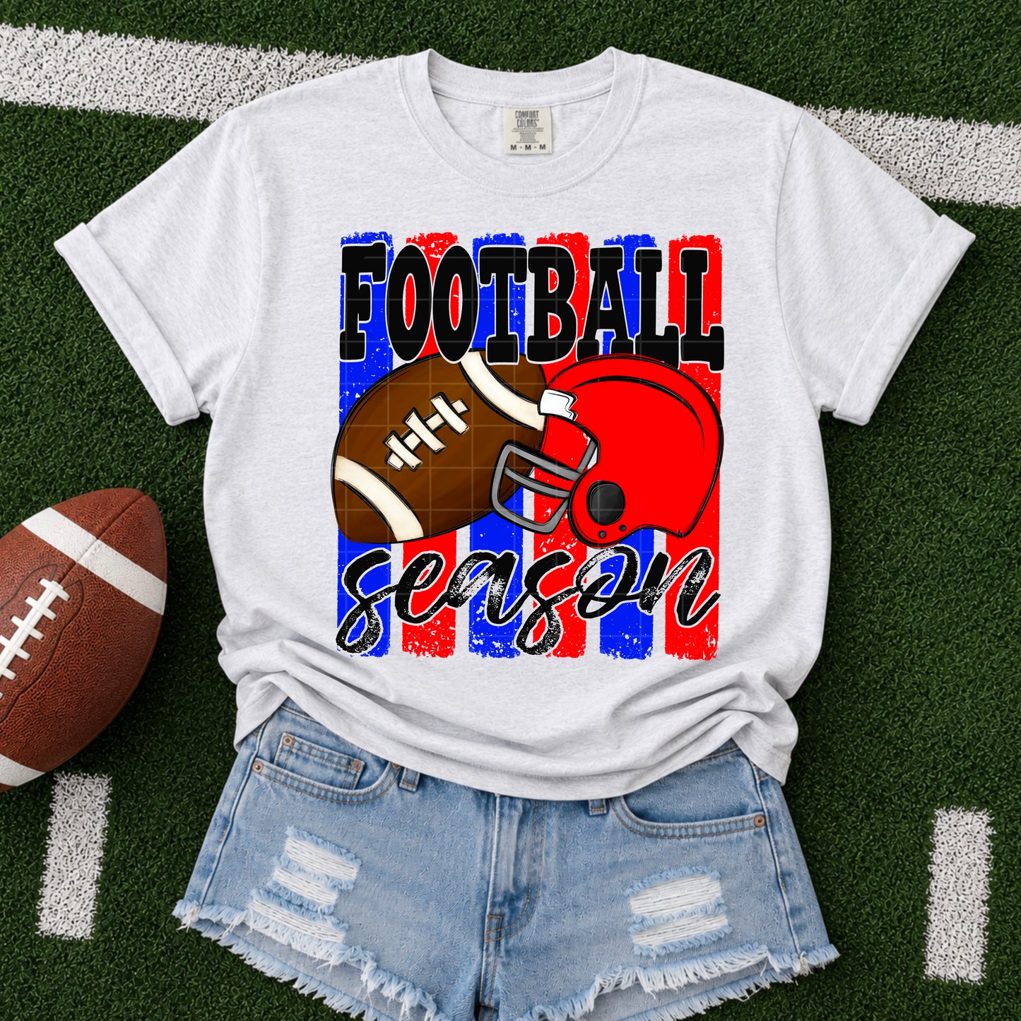 Football Season Blue Red DTF Transfer