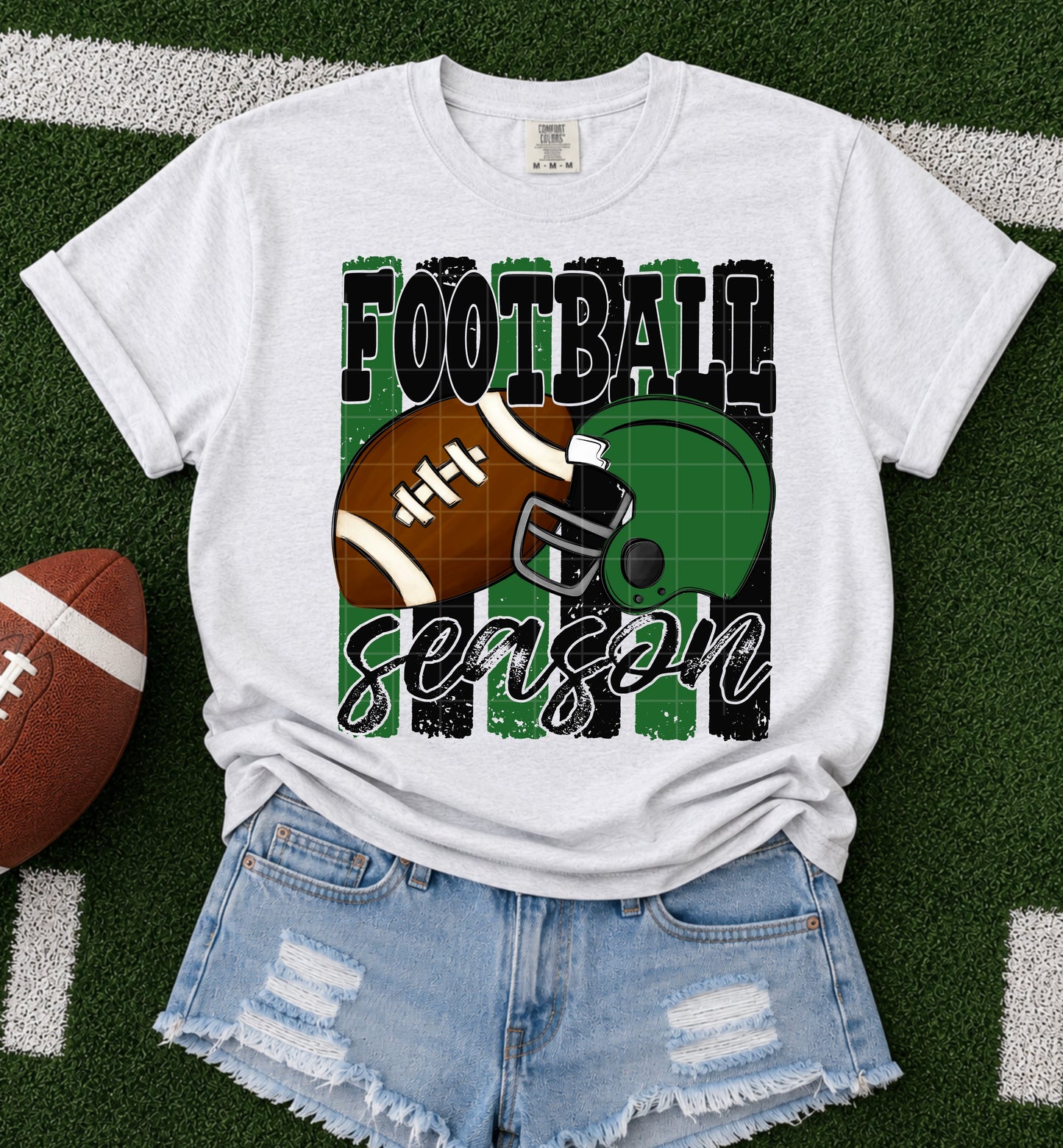 Football Season Green Black DTF Transfer