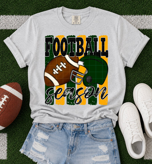 Football Season Hunter Green Gold DTF Transfer