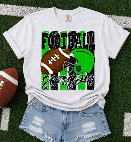 Football Season Kelly Green Black DTF Transfer