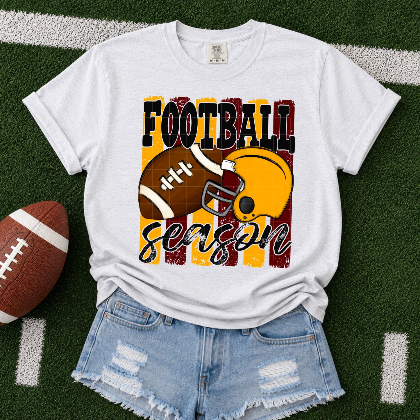 Football Season Maroon Gold DTF Transfer