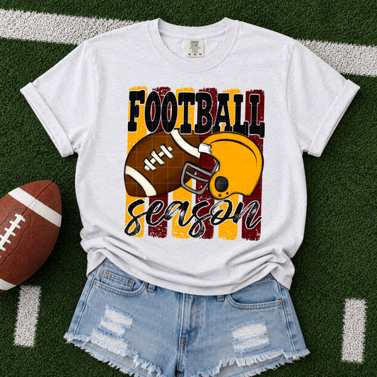 Football Season Maroon Gold DTF Transfer