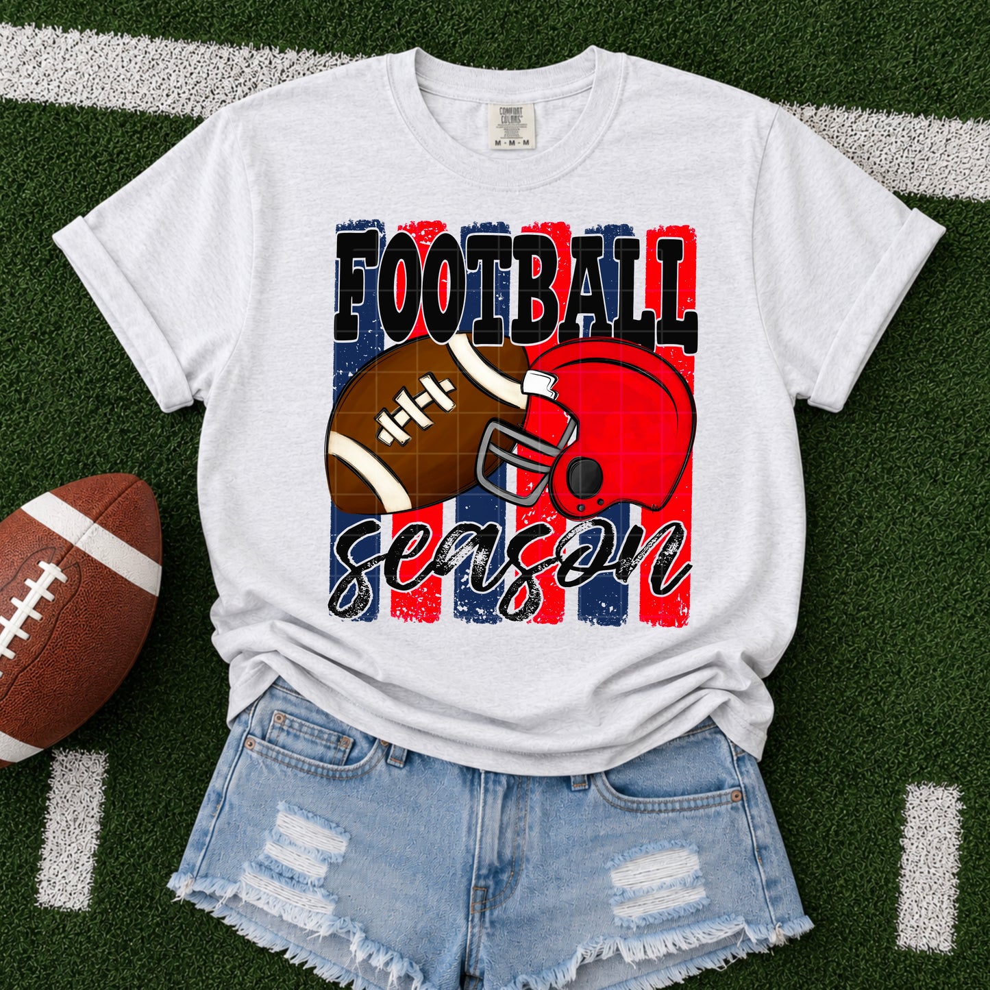 Football Season Navy Red DTF Transfer