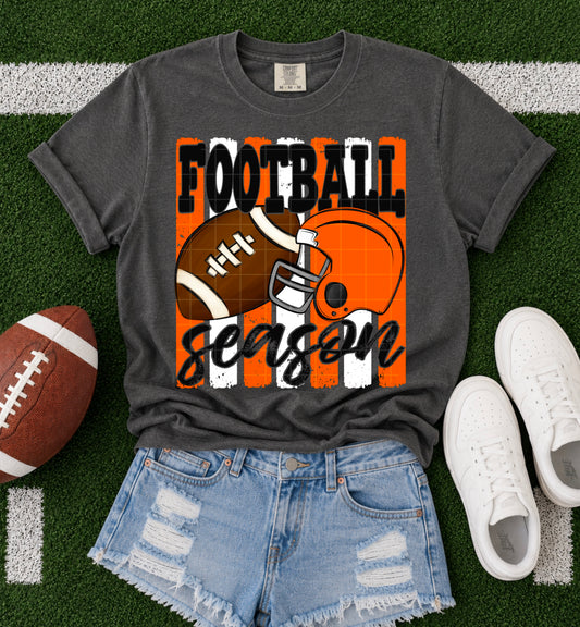 Football Season Orange White DTF Transfer