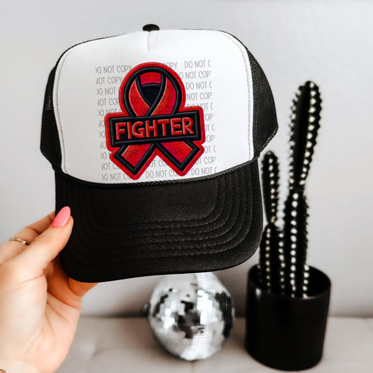 Fighter Red Ribbon Hat Patch DTF Transfer