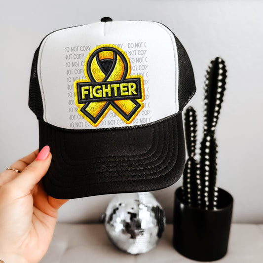 Fighter Bright Yellow Ribbon Hat Patch DTF Transfer