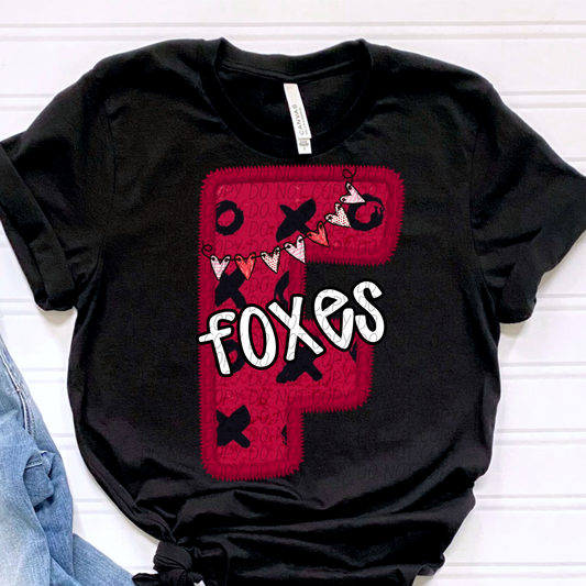 Foxes Valentine School Spirit DTF Transfer