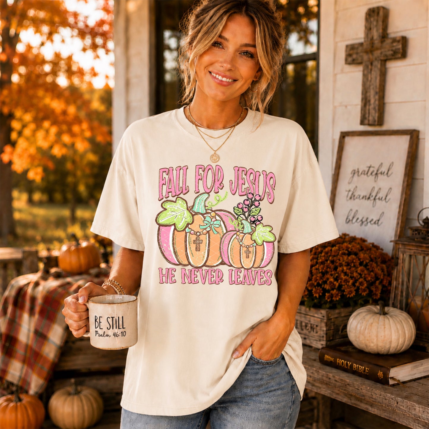 Fall For Jesus Pumpkin DTF Transfer