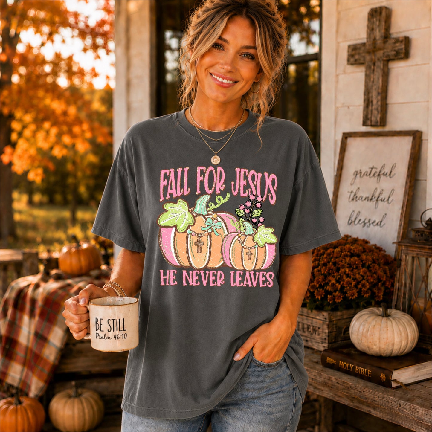 Fall For Jesus Pumpkin DTF Transfer