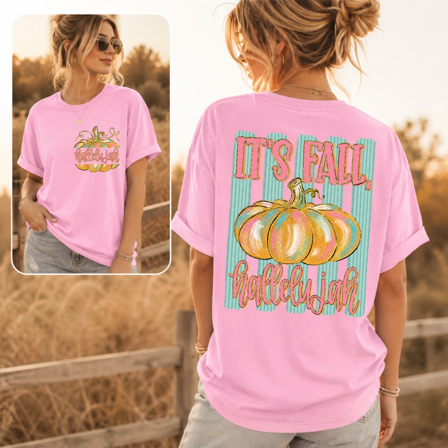 It's Fall, Hallelujah Stripes DTF Transfer