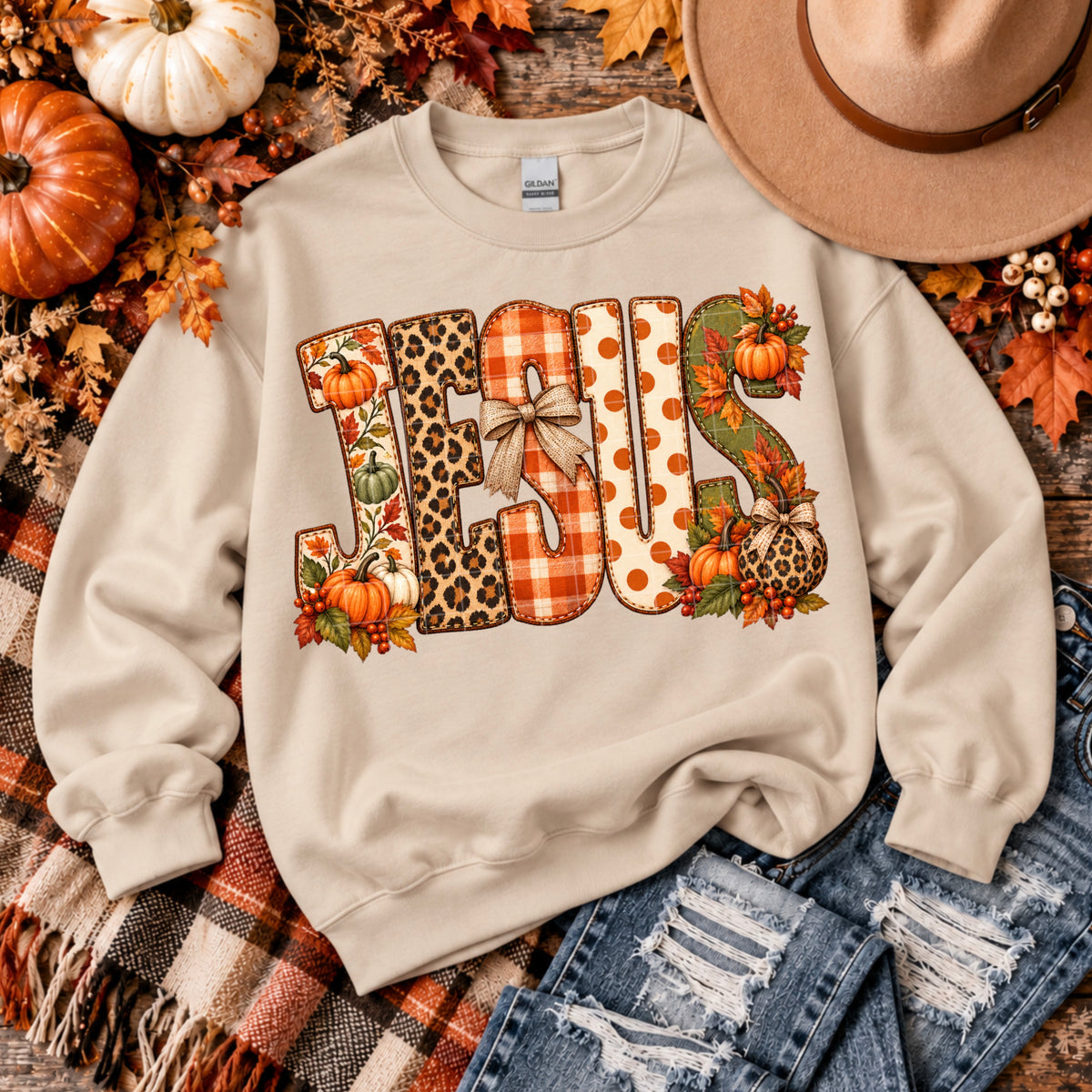 Fall Jesus DTF Transfer