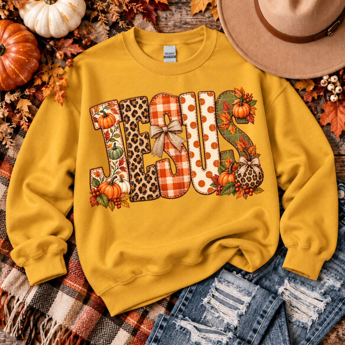 Fall Jesus DTF Transfer