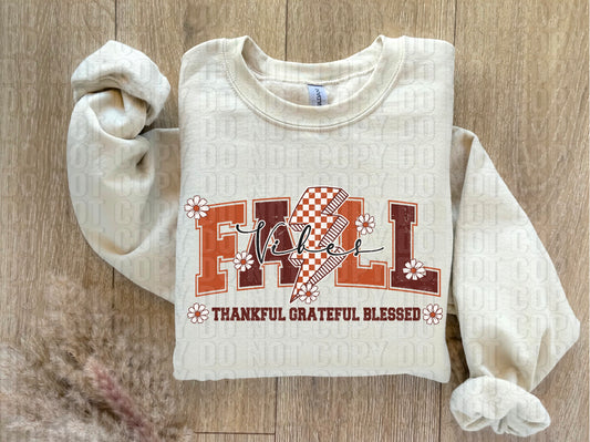 Fall Vibes Grunge Flowers DTF Transfer