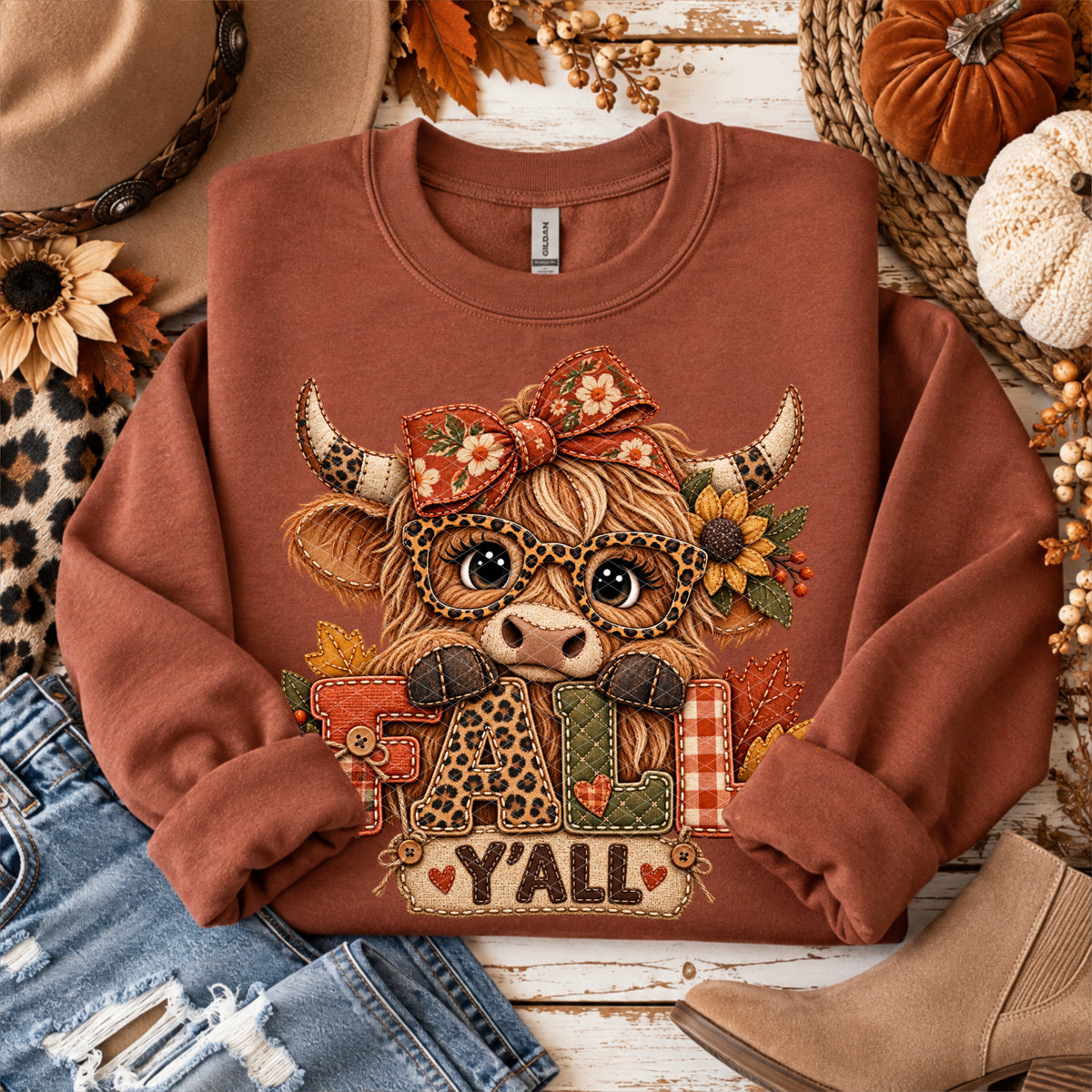 Fall Ya'll Highland Cow DTF Transfer