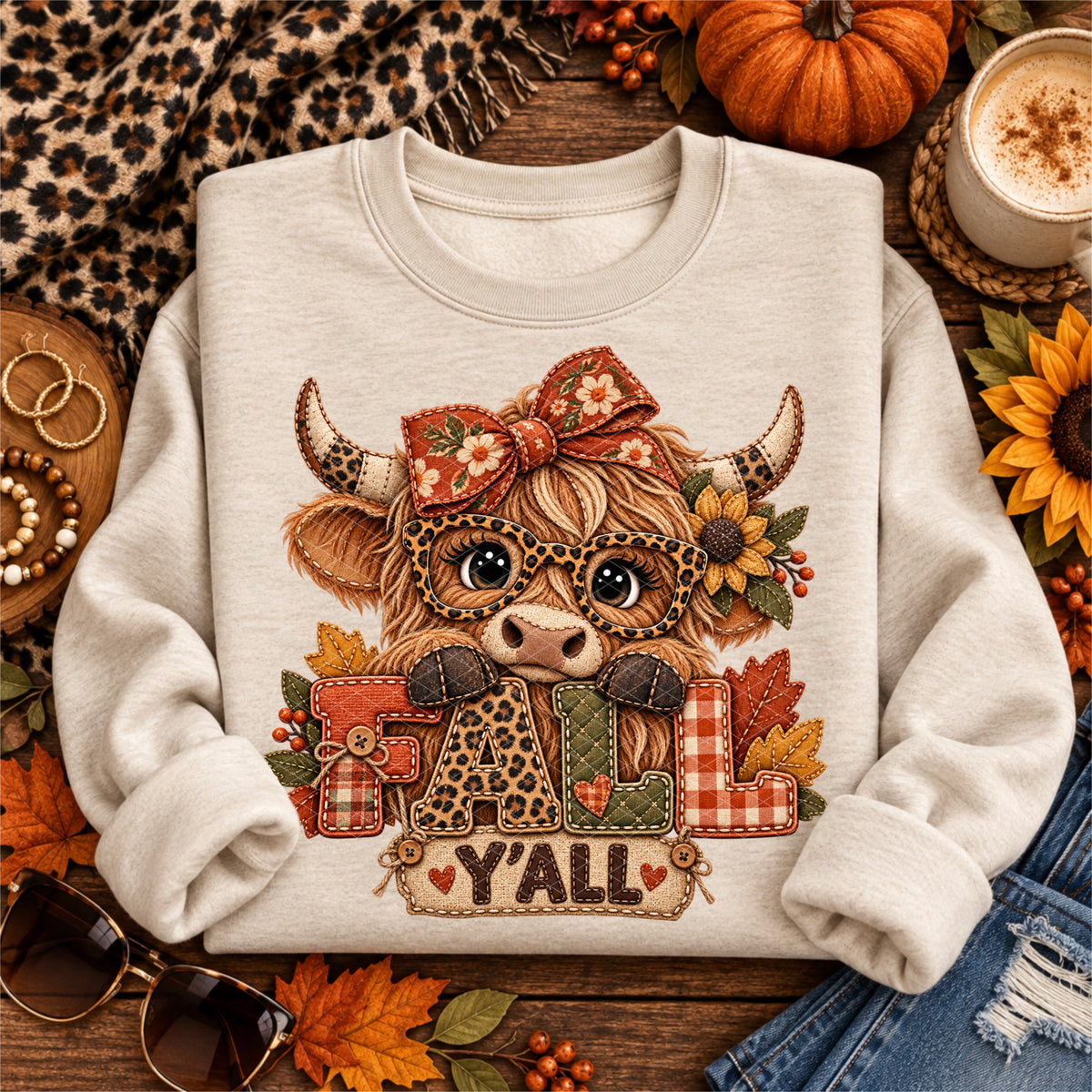 Fall Ya'll Highland Cow DTF Transfer