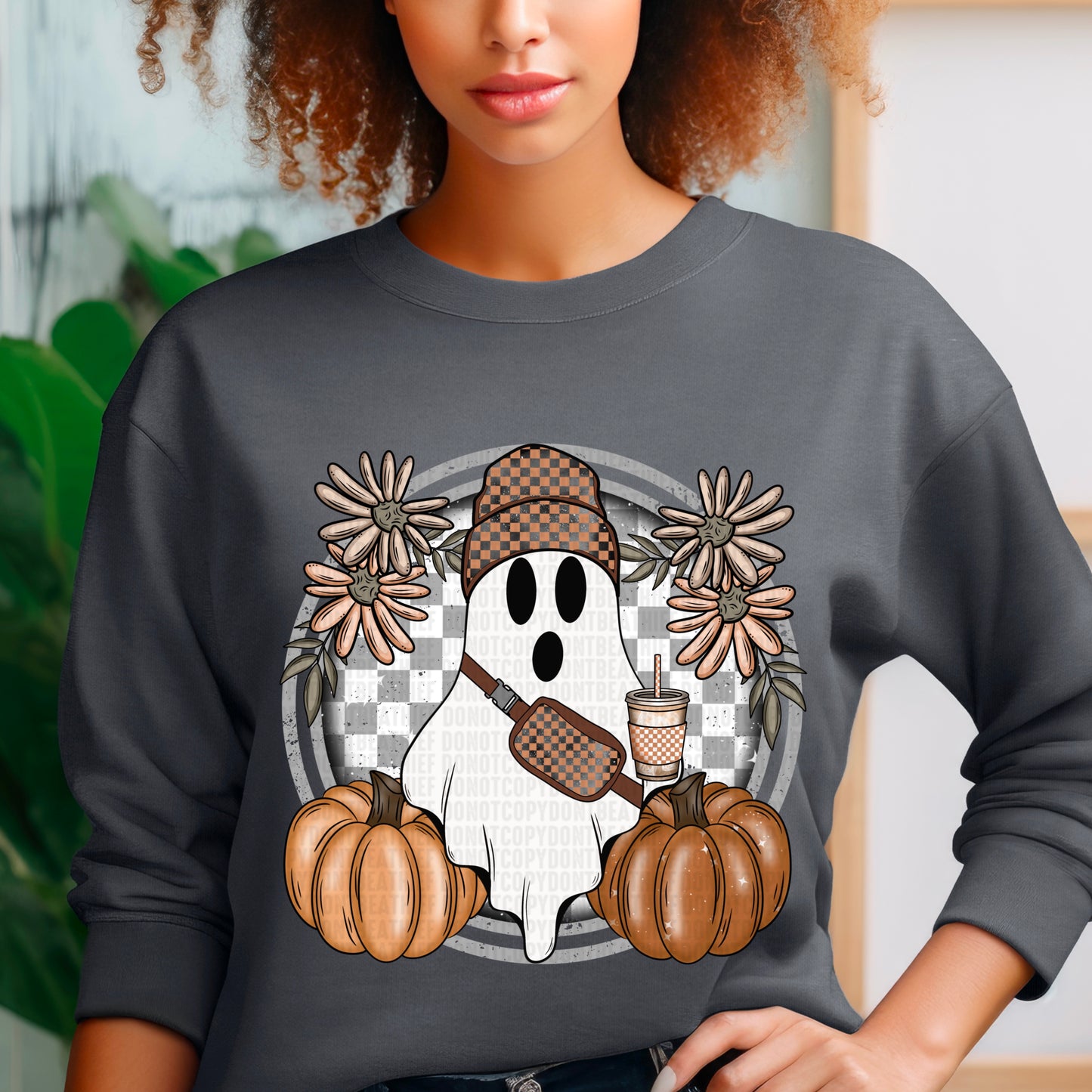 Fall Checkered Ghost DTF Transfer