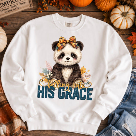Falling Into His Grace Panda DTF Transfer