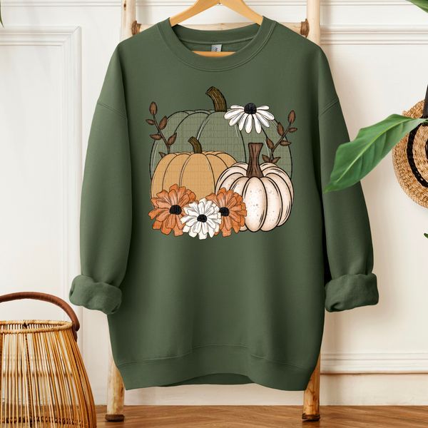 Fall Pumpkin Floral DTF Transfer