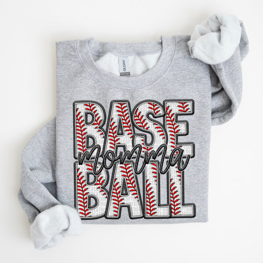 Momma Faux Baseball DTF Transfer