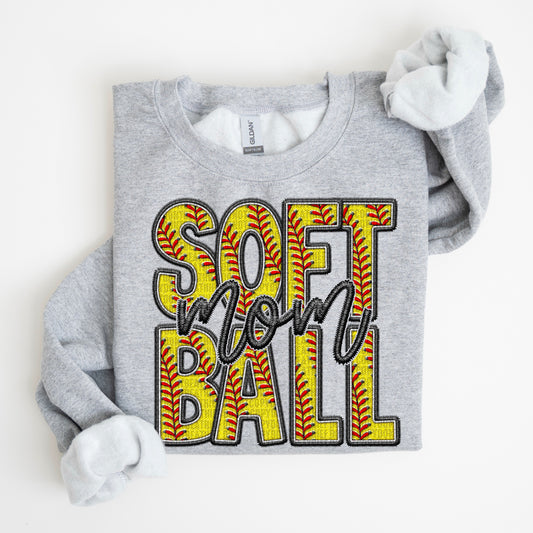 Mom Faux Softball DTF Transfer