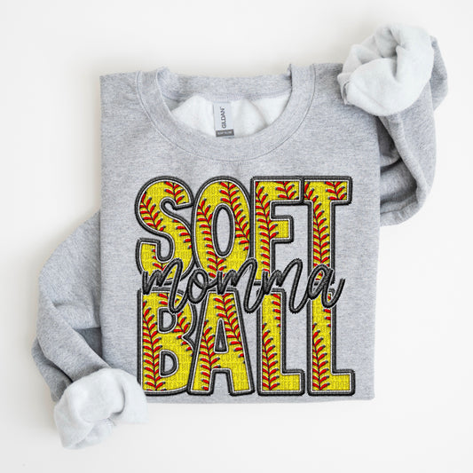 Momma Faux Softball DTF Transfer