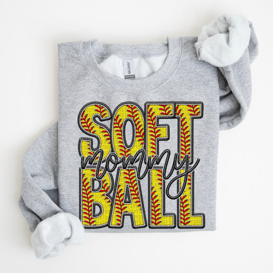 Mommy Faux Softball DTF Transfer