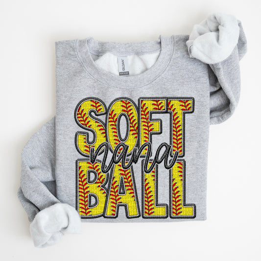 Nana Faux Softball DTF Transfer