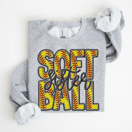 Sister Faux Softball DTF Transfer