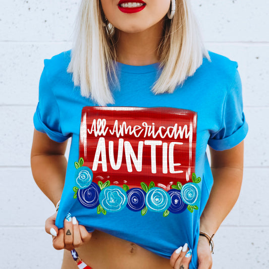 Auntie Floral All American DTF Transfer