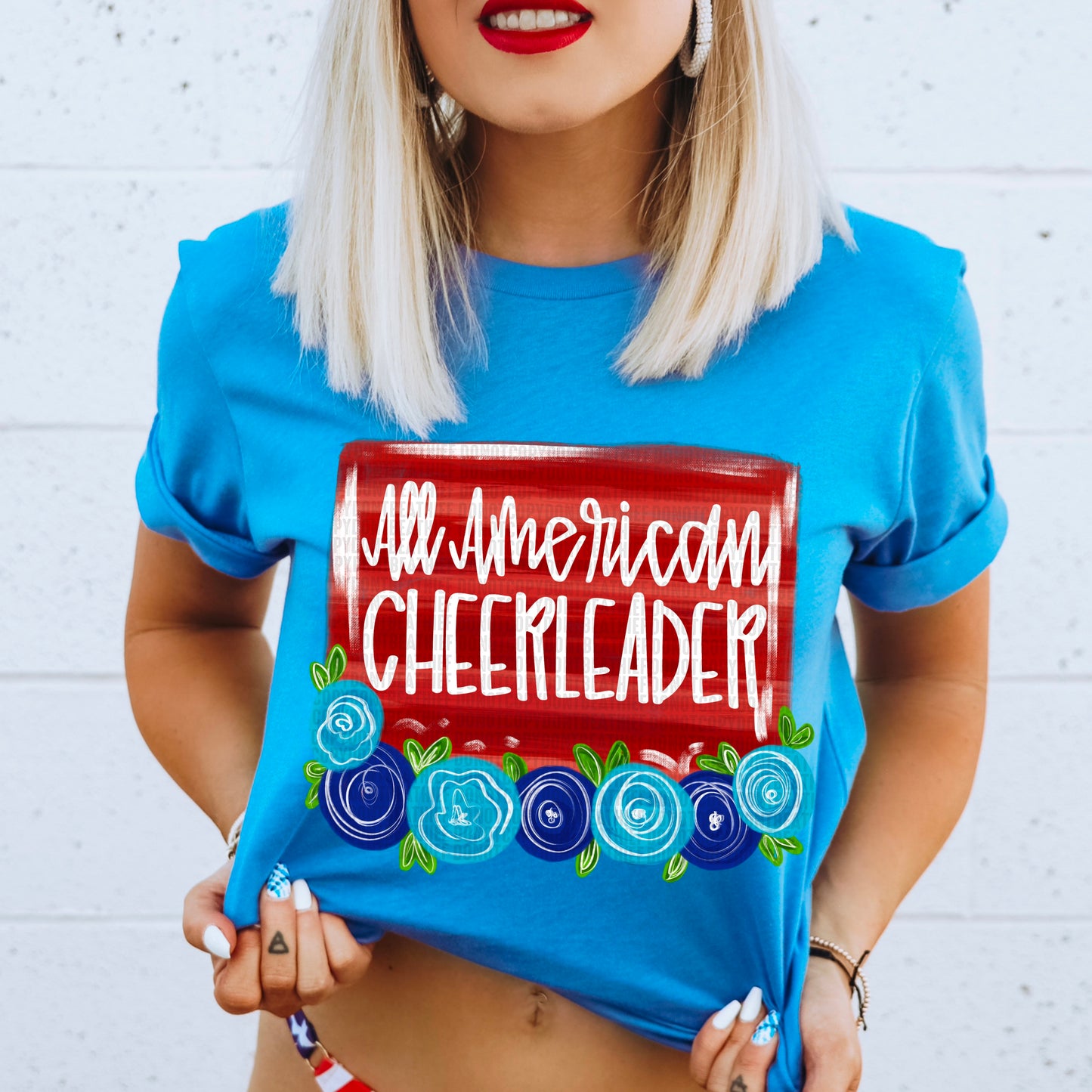 Cheerleader Floral All American DTF Transfer