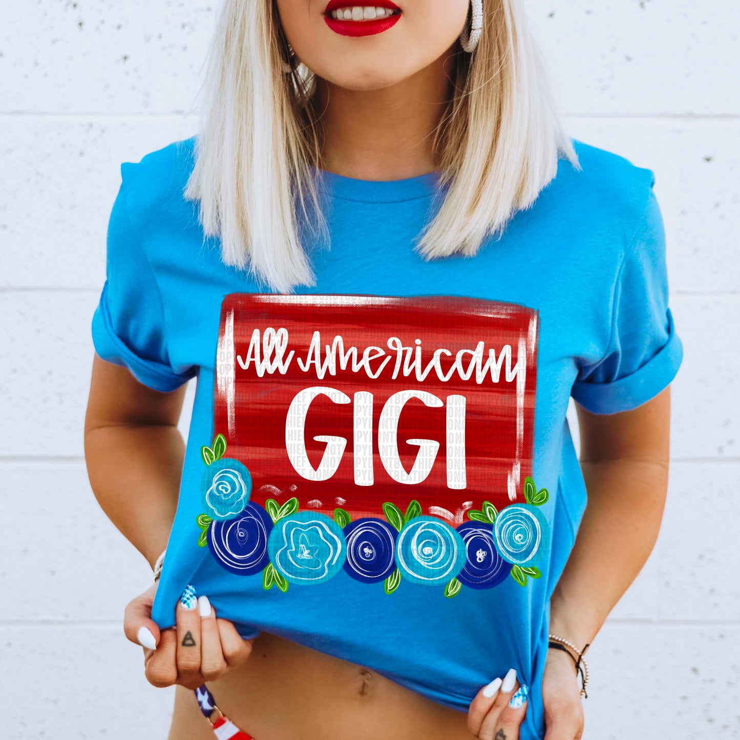 Gigi Floral All American DTF Transfer