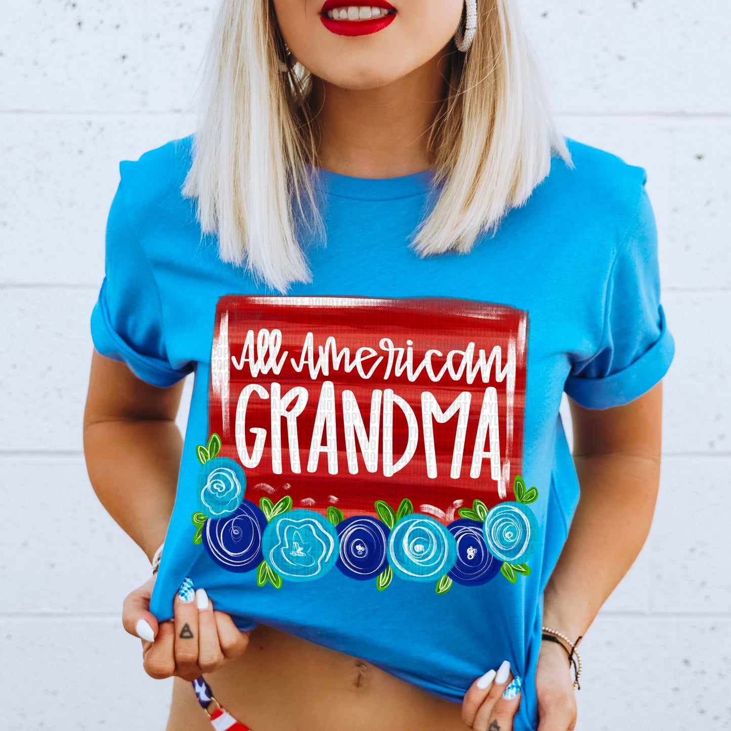 Grandma Floral All American DTF Transfer